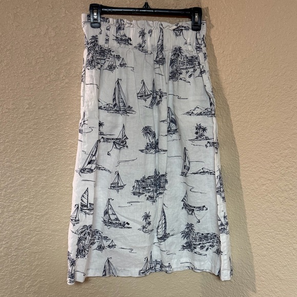 4/$15 Nautical Print Button-Down Skirt - Picture 4 of 7